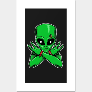 Alien Rock Star Rock n Roll UFO Posters and Art